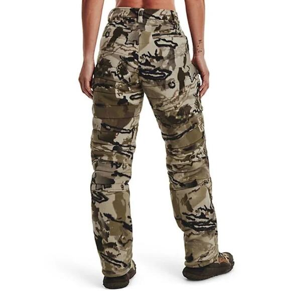 Under Armour Rut Camo Pants Women 4 Loose Fit Straight Leg Camouflage Fleece NWT - Picture 2 of 16